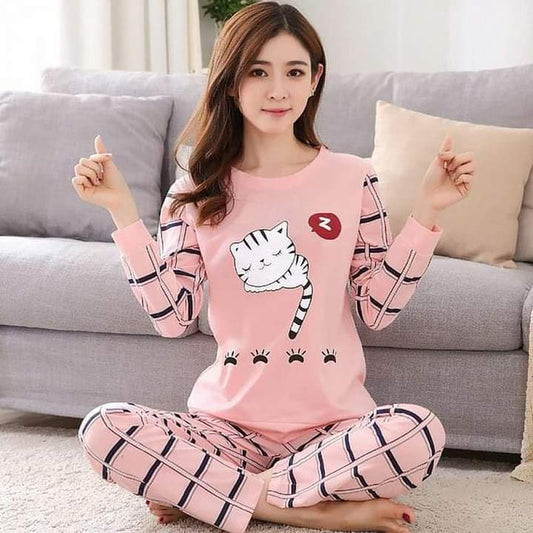 Sleeping Cat Woman Pajama Set